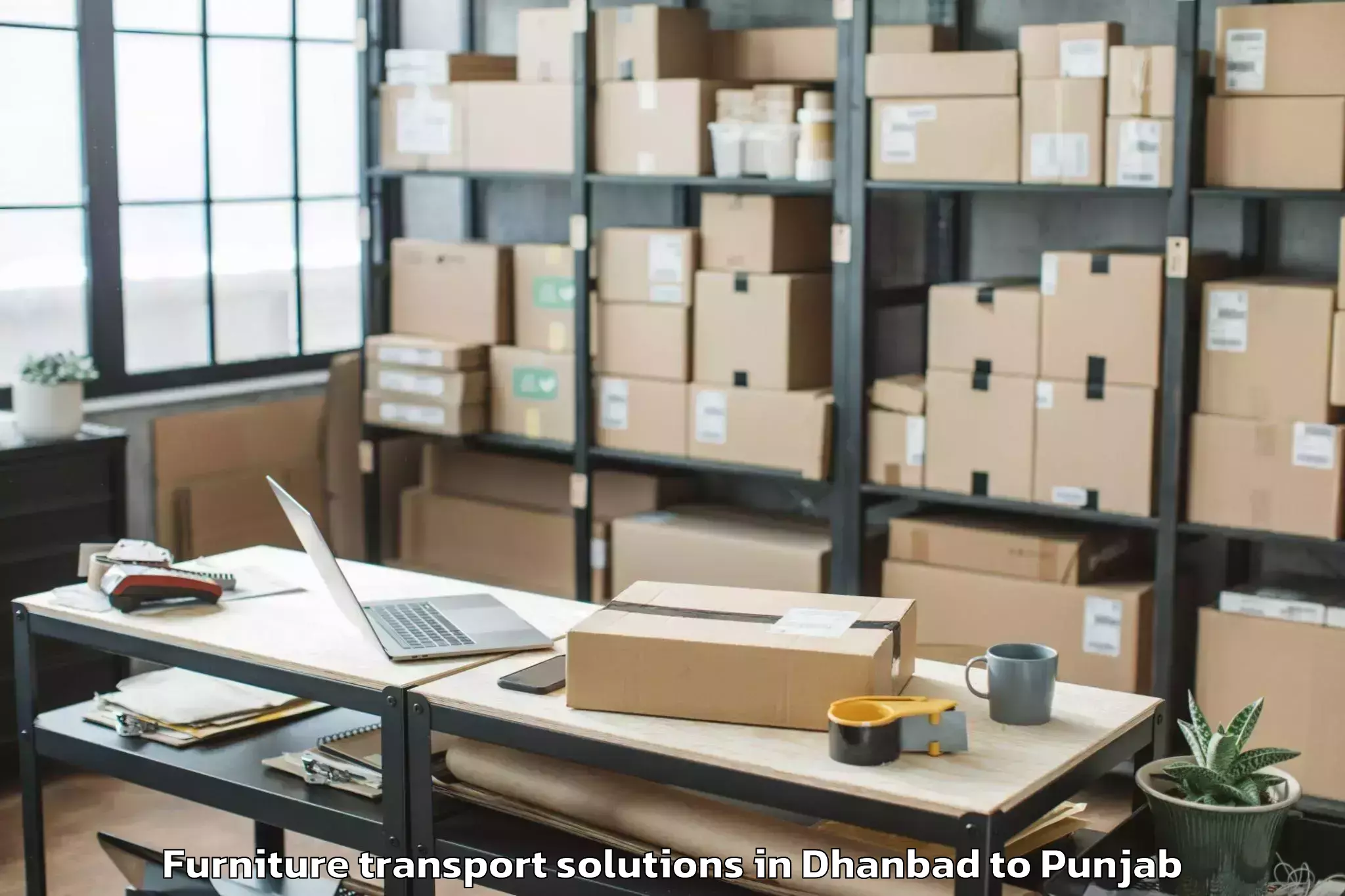 Trusted Dhanbad to Sujanpur Furniture Transport Solutions